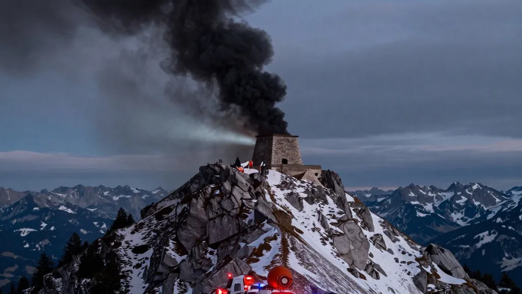Illustration for: Fire Ravages Hitler's Historic Mountain Retreat, 33-Year-Old Detained